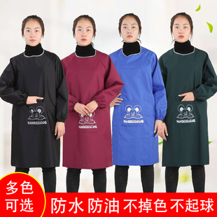 可爱防水油有袖 反穿衣 围裙做饭家用时尚 罩衣耐磨食品餐饮男女韩版