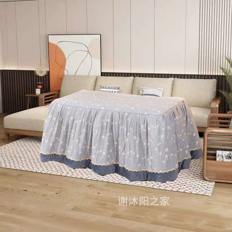 常德烤火被 水晶绒拼接另一面全水晶绒长方形烤火罩 高档电暖桌被