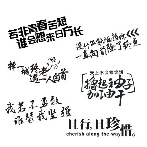 励志文字青春汽车贴纸