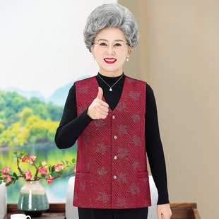 中老年人马甲外套女奶奶秋装 马夹老人60老太太衣服 背心妈妈春秋款