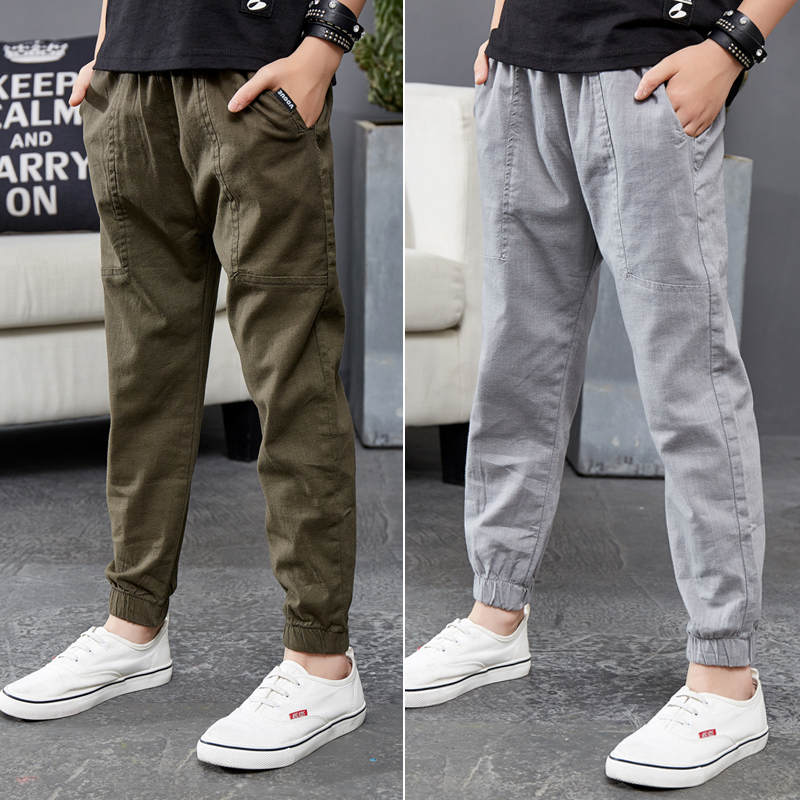 男童夏装休闲裤子8儿童9韩版夏款薄款棉麻九分裤10中大童男孩12岁在类目 男装, 休闲裤中 - 来自Buy2taobao.com提供专业的淘宝代购服务