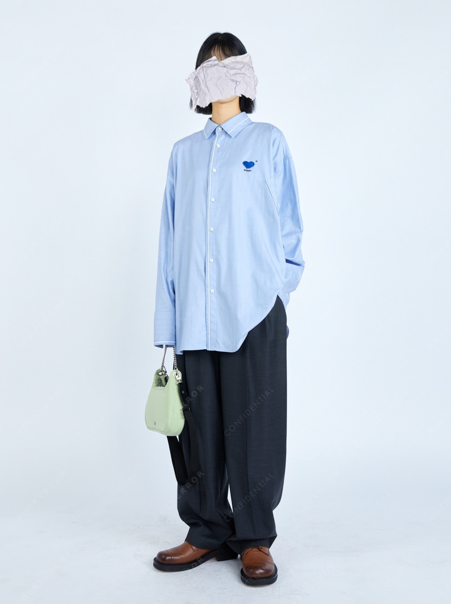 TENPALACE 韩国adererror 刺绣logo小心宽松长袖衬衫 男女同款