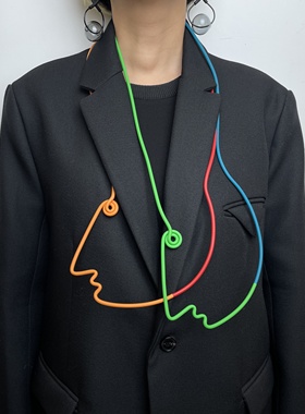 TENPALACE设计师集合店 法国当代艺术首饰SAMUEL CORAUX 脸谱项链