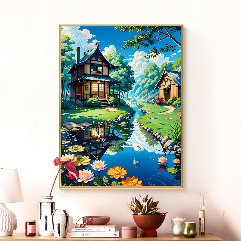 钻石画2025新款贴画客厅风景田园卡通宫崎骏自己手工点砖石十字绣