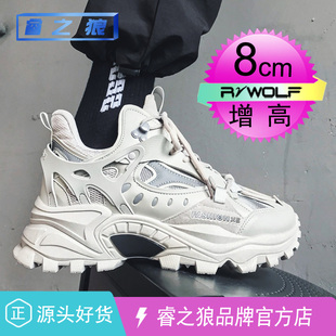 厚底隐形内增高10cm老爹鞋男秋冬款透气百搭高帮运动休闲鞋大码46