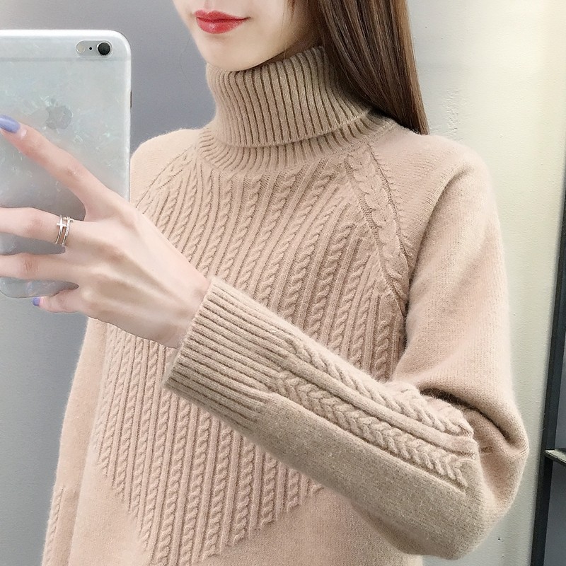秋冬季新款女装加厚麻花高领内搭打底毛衣女宽松外套针织衫长袖女,女装/女士精品,毛衣,淘宝优惠券,粉丝福利购,淘宝优惠卷
