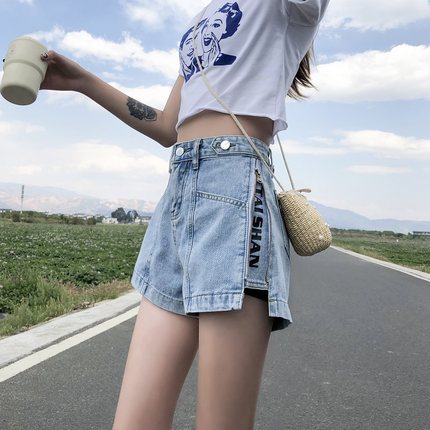 牛仔短裤女宽松直筒夏季2026年新款阔腿辣妹网红a字高腰显瘦热裤
