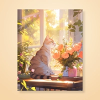 Мяу F перед окном