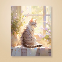 Meow D перед окном