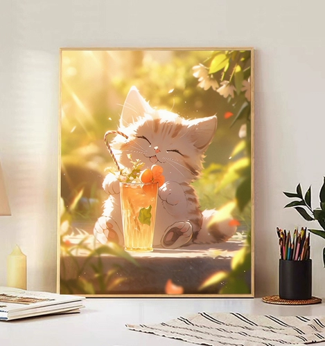 Цифровой акрил для рисования, масляная краска, раскраска, «сделай сам», кот, ручная роспись, антистресс