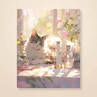 Meow C перед окном