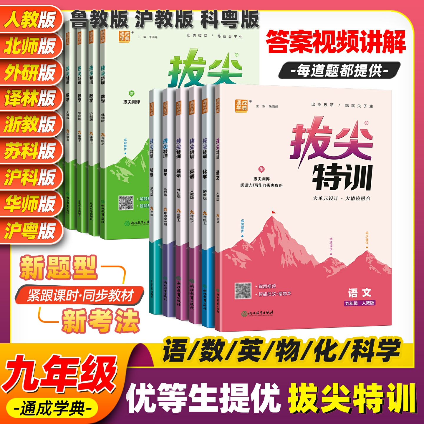 2025新拔尖特训九上语数英物化科