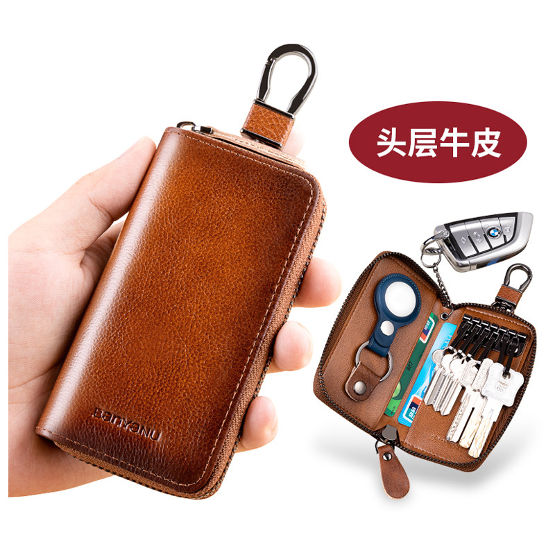 钥匙包男2025新款高档真皮多功能大容量牛皮腰挂小迷你汽车钥匙包
