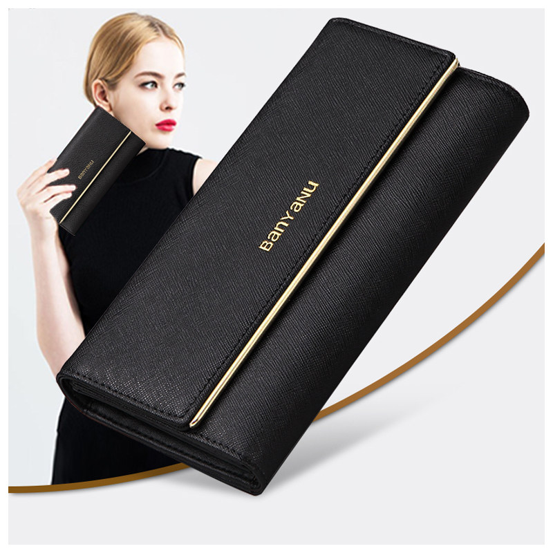 2025新款时尚女士钱包女长款女式三折真皮女款品牌专柜正品皮夹薄