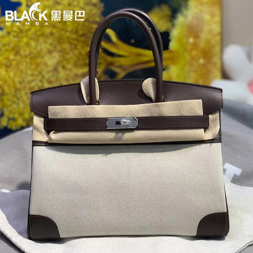 黑曼巴中古帆布包swift牛皮