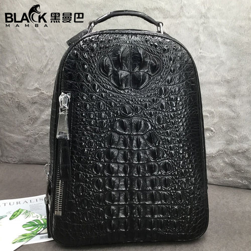 黑曼巴整张鳄鱼皮双肩