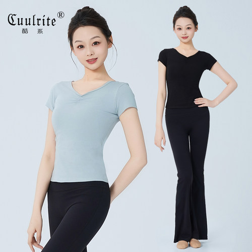 成人舞蹈服女短袖练功服喇叭裤