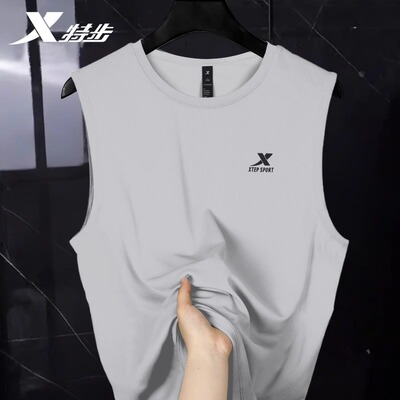 特步跑步背心男款新款吸湿速干衣