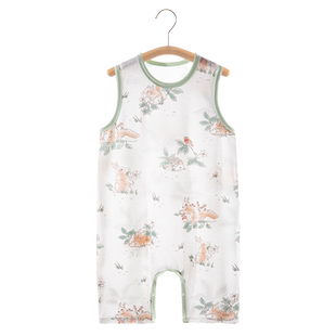 贝肽斯儿童睡衣夏季2025新款优可丝家居服女童连体衣宝宝冰丝背心