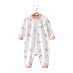 贝肽斯宝宝睡衣春秋季新款纯棉男女儿童家居服连体衣加厚婴儿睡袋