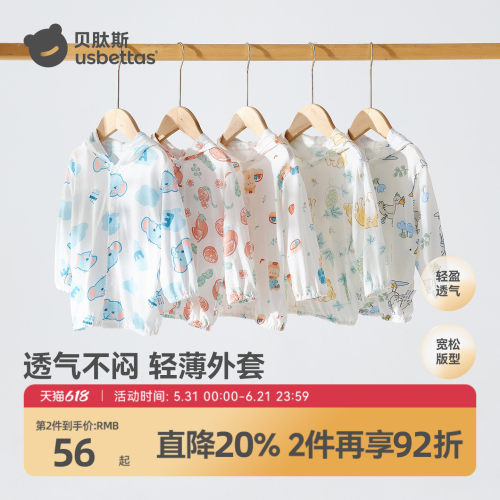 贝肽斯春夏薄款透气儿童外套防晒