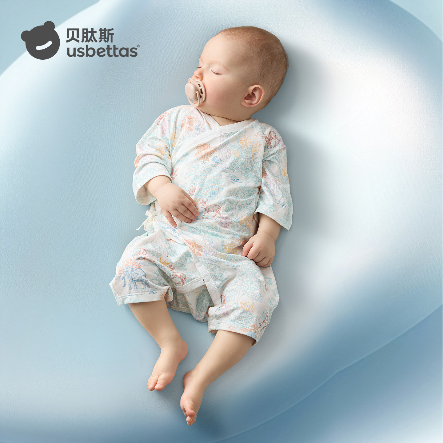 贝肽斯【胎脂皮系列】婴儿衣服夏季薄款男女宝宝连体衣婴幼儿睡衣