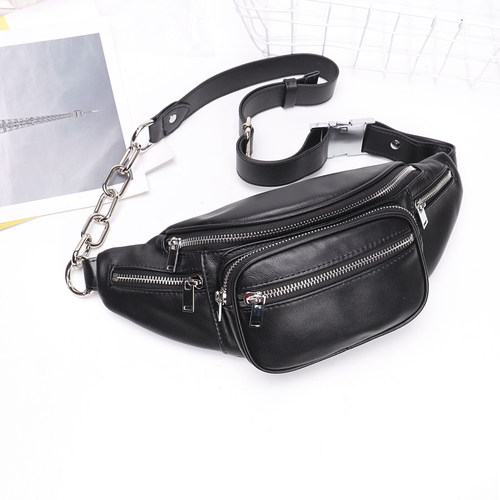 新款韩版百搭真皮羊皮ins潮胸包