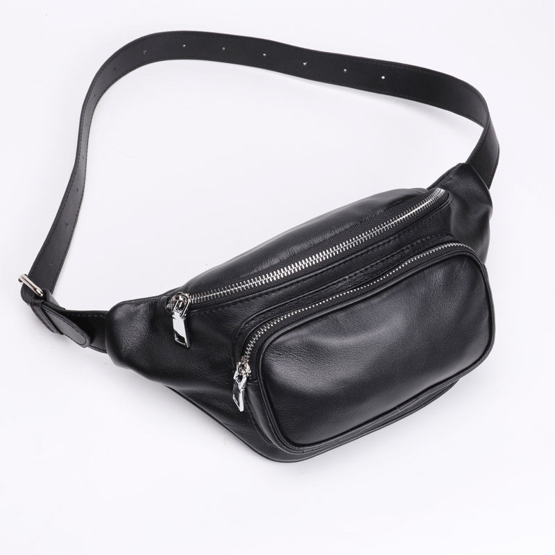 真皮斜挎腰包女潮ins潮牌街头软皮欧美休闲时尚网红头层牛皮胸包