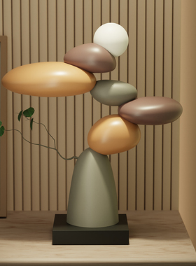 石来运转桌面摆件高级感书房办公室客厅电视柜酒柜装饰品乔迁礼物