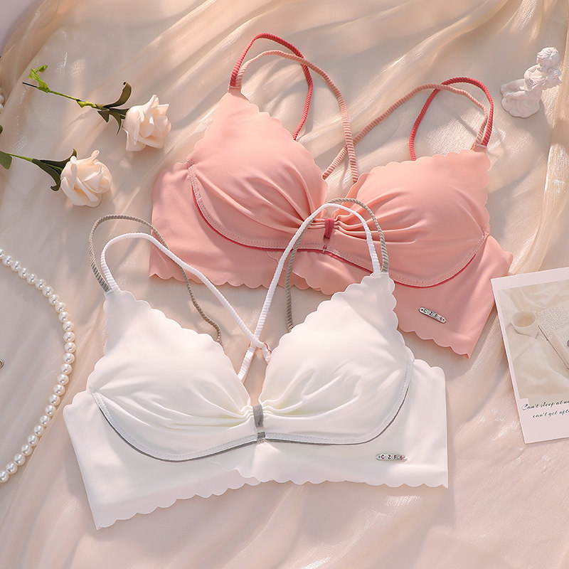 无痕美背内衣女小胸聚拢2021年新款爆款性惑感胸罩无钢圈文胸套装