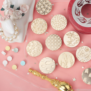 火漆印章 破边系列主图 植物花朵爱心主题印章头3CM火印过边框可DIY手工烙印