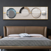 客厅横版 饰画沙发背景墙卧室抽象几何图形挂画晶瓷画镶钻 现代装