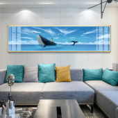 卧室横版 饰画简约现代画客厅沙发背景墙卡通挂画壁画晶瓷画 床头装