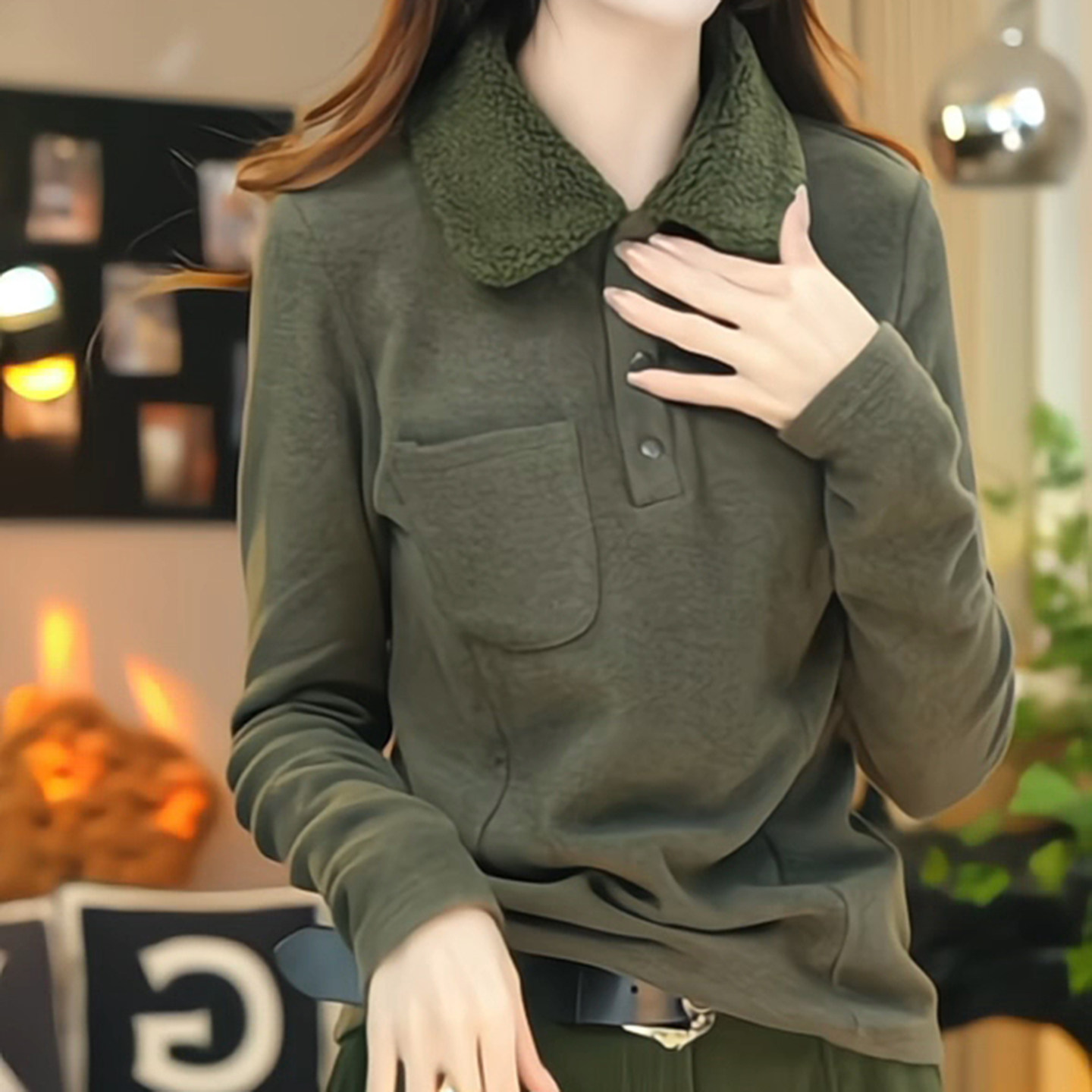 双面绒翻领打底衫女秋冬内搭2025年新款大码胖MM加厚保暖长袖上衣,女装/女士精品,大码内搭,淘宝优惠券,粉丝福利购,淘宝优惠卷