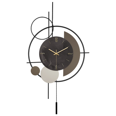 飞鸟集现代简约铁艺格栅挂钟