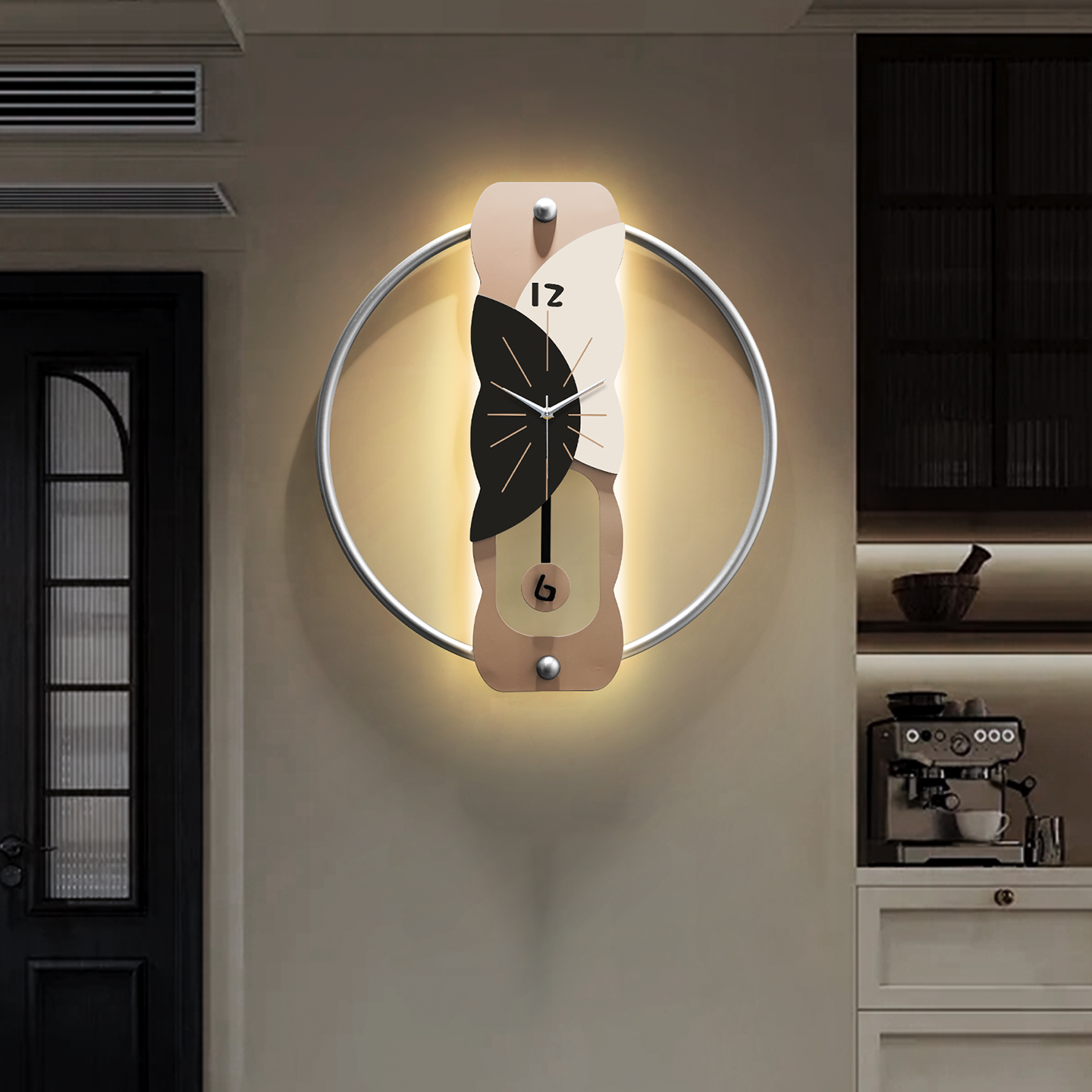 现代简约客厅装饰发光钟表挂钟