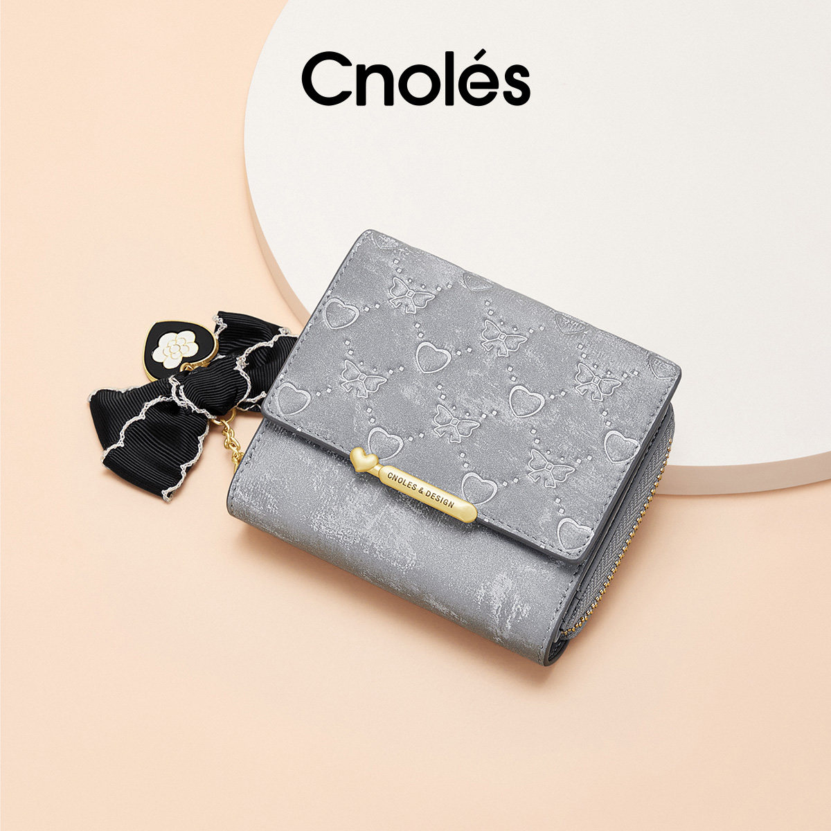 Cnoles蔻一锦感短款钱包女小众设计大容量多卡位零钱包生日礼物
