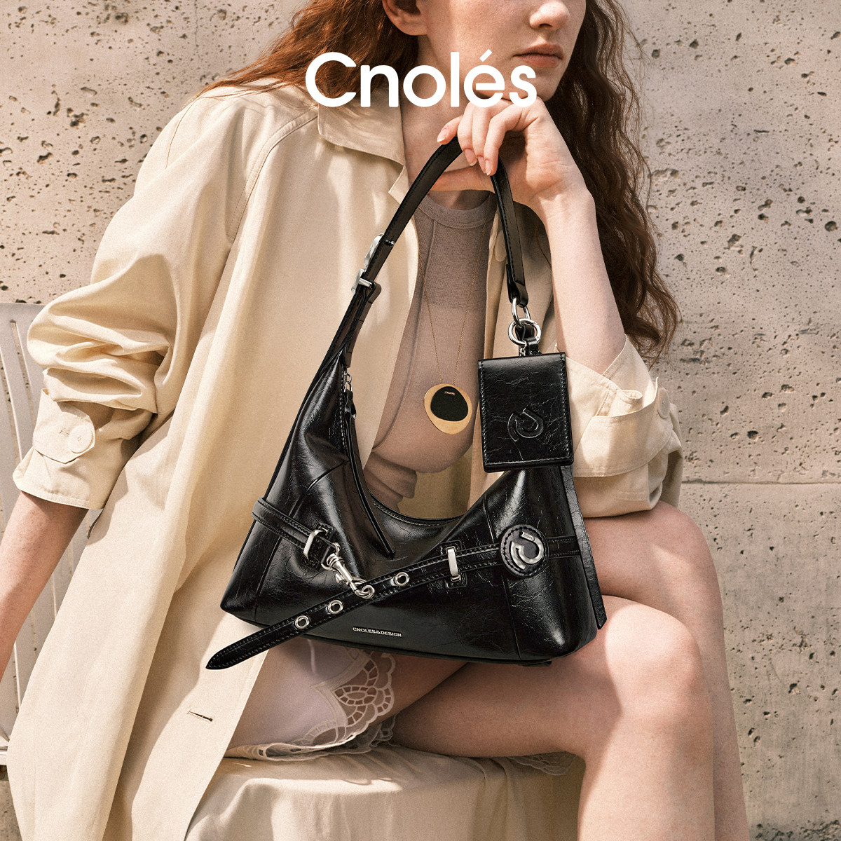Cnoles蔻一青岚包高级感通勤hobo包包女新款腋下包单肩斜挎包女包