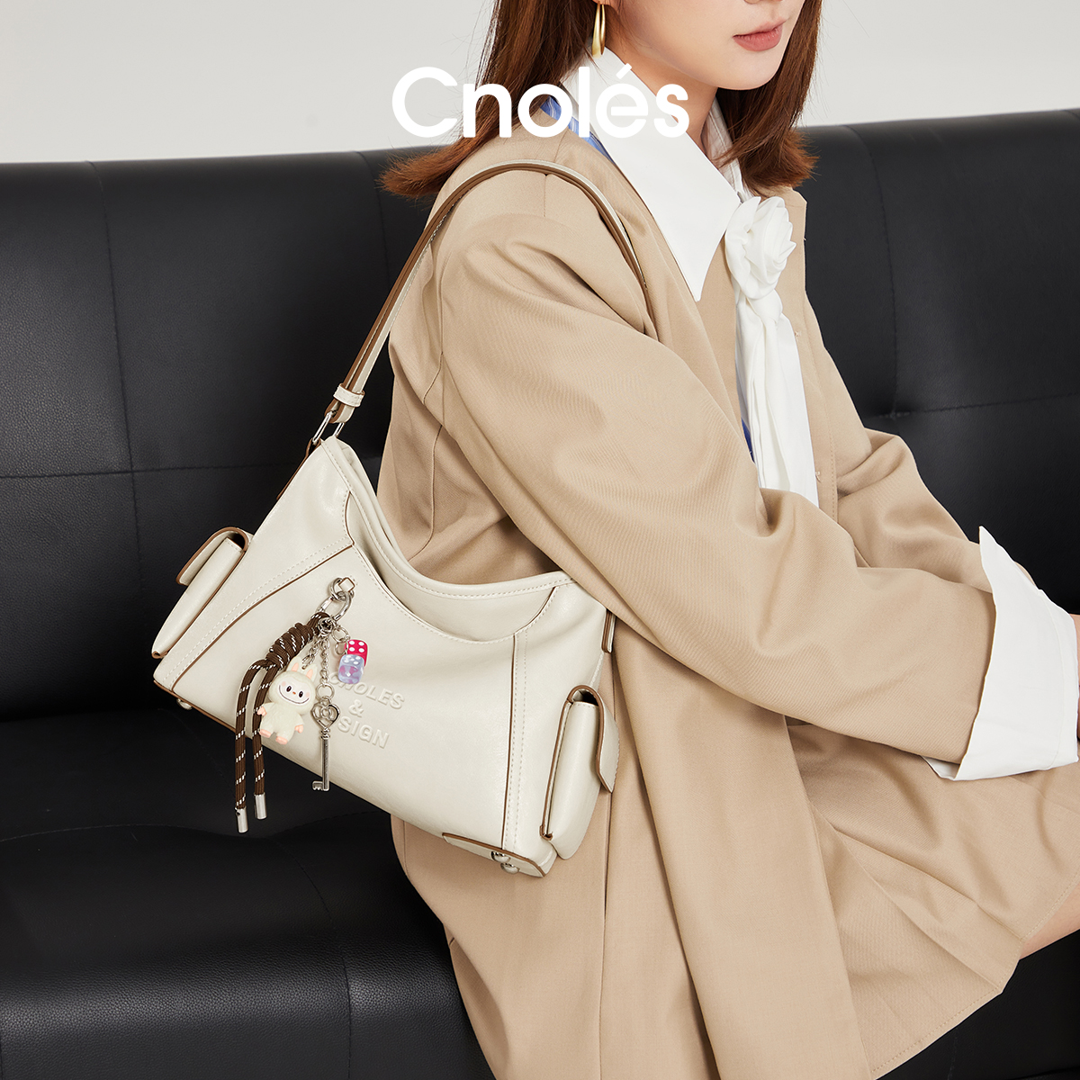 Cnoles蔻一小酥包2025新款hobo包大容量女新款通勤单肩斜挎腋下包