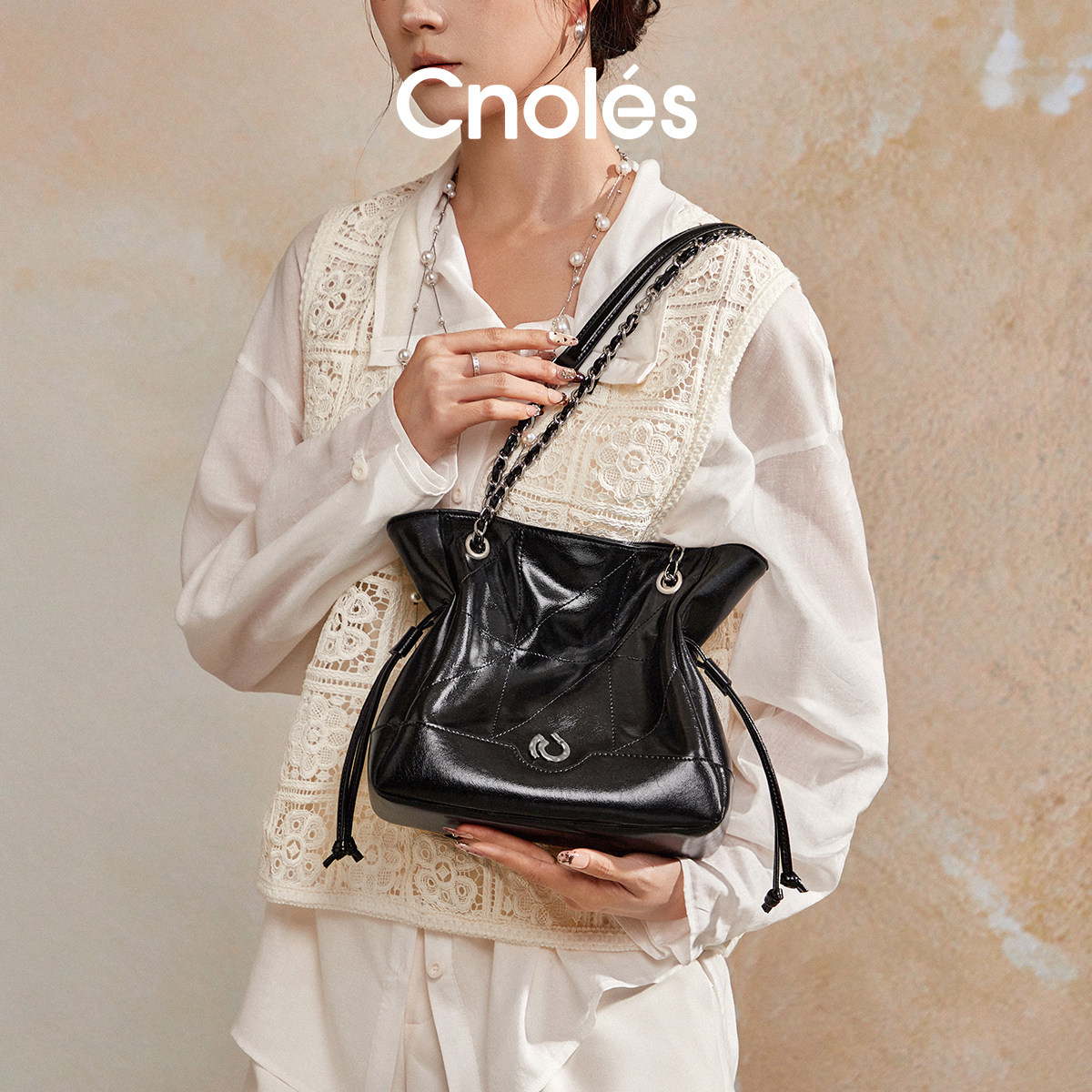 Cnoles蔻一语岚包包女新款托特包大容量女链条包小众设计福袋包女