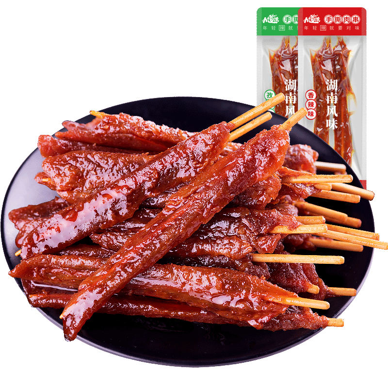 九道湾手撕肉串鸭肉干香辣美味