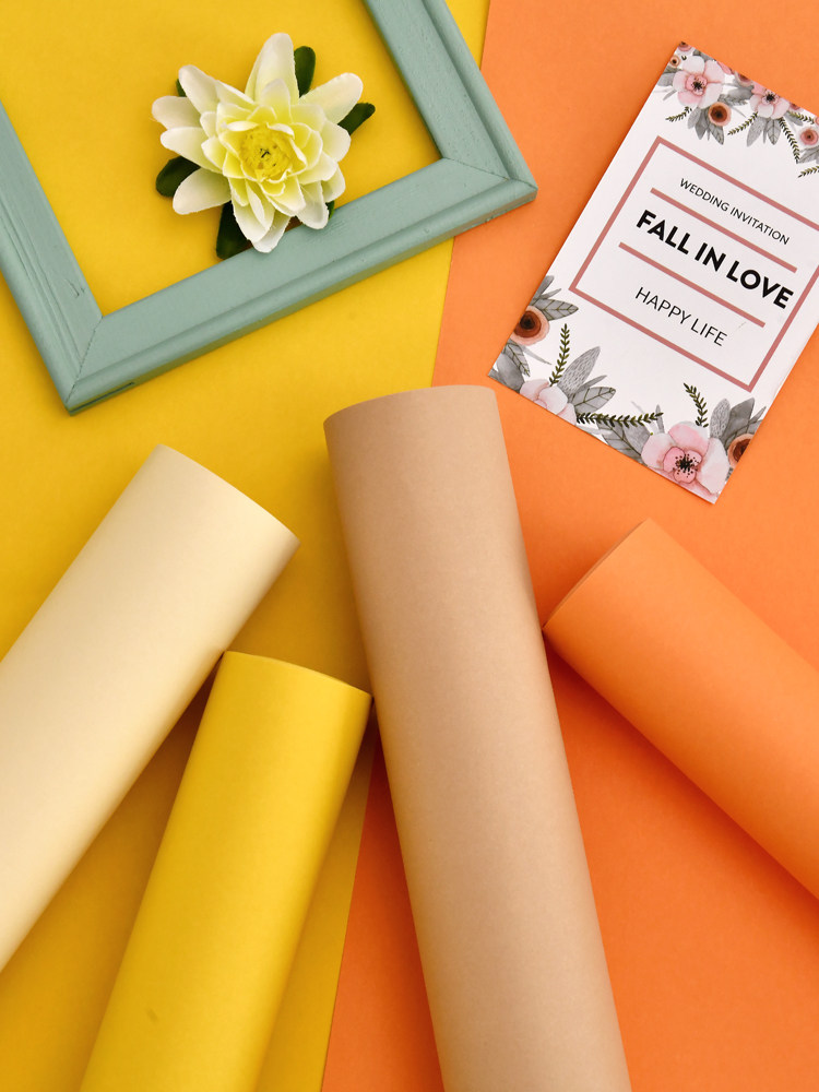 墙纸浅黄米黄淡黄鹅黄奶黄色暖黄姜黄橘黄爱马橙色壁纸背景墙橘色