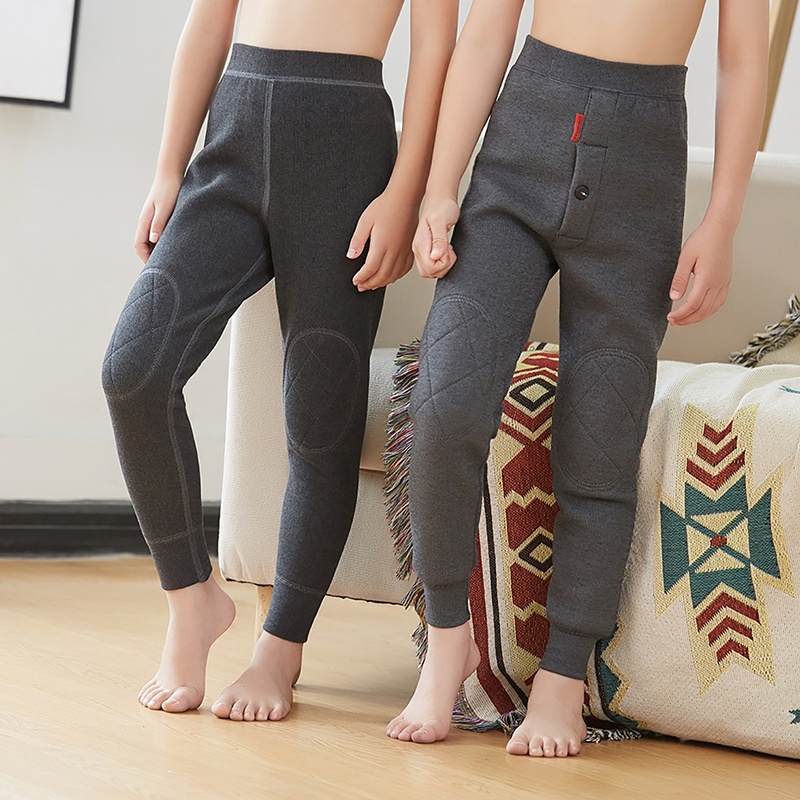 男童加绒加厚护膝内穿秋冬保暖裤