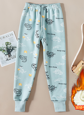 儿童加厚加绒保暖裤男童女童秋裤单条宝宝中大童打底衬线裤秋冬季