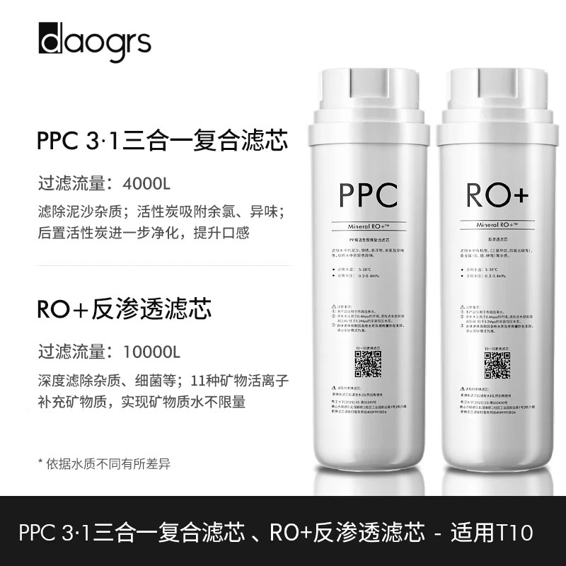 daogrs T10嵌入式直饮机滤芯图片
