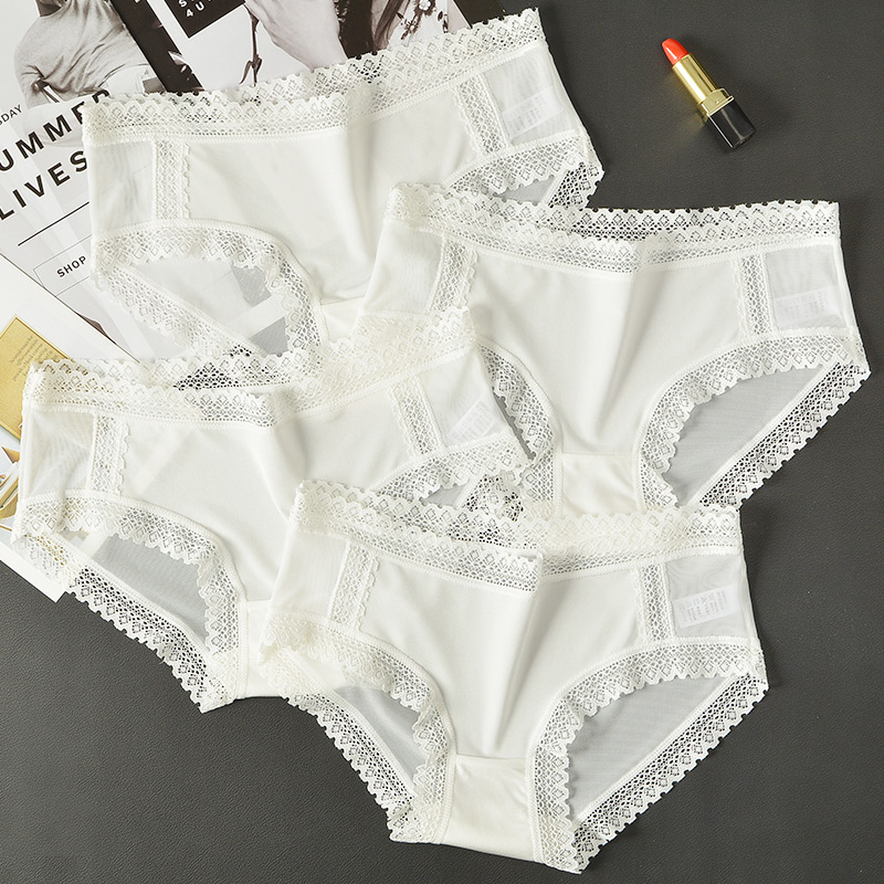 夏季薄款白色纯欲低腰蕾丝内裤