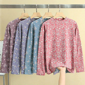 妈妈打底秋衣女士加厚贴身内穿棉毛衫 中领内衣保暖衣 中老年人大码