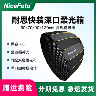 NiceFoto耐思快装深口抛物线柔光箱摄影灯视频拍摄灯格栅柔光罩影棚附件NiceFoto保荣卡口补光灯通用