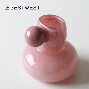 情绪稳定小花瓶迷你摆件玻璃插花花器高级感桌面鲜花瓶水培器皿小