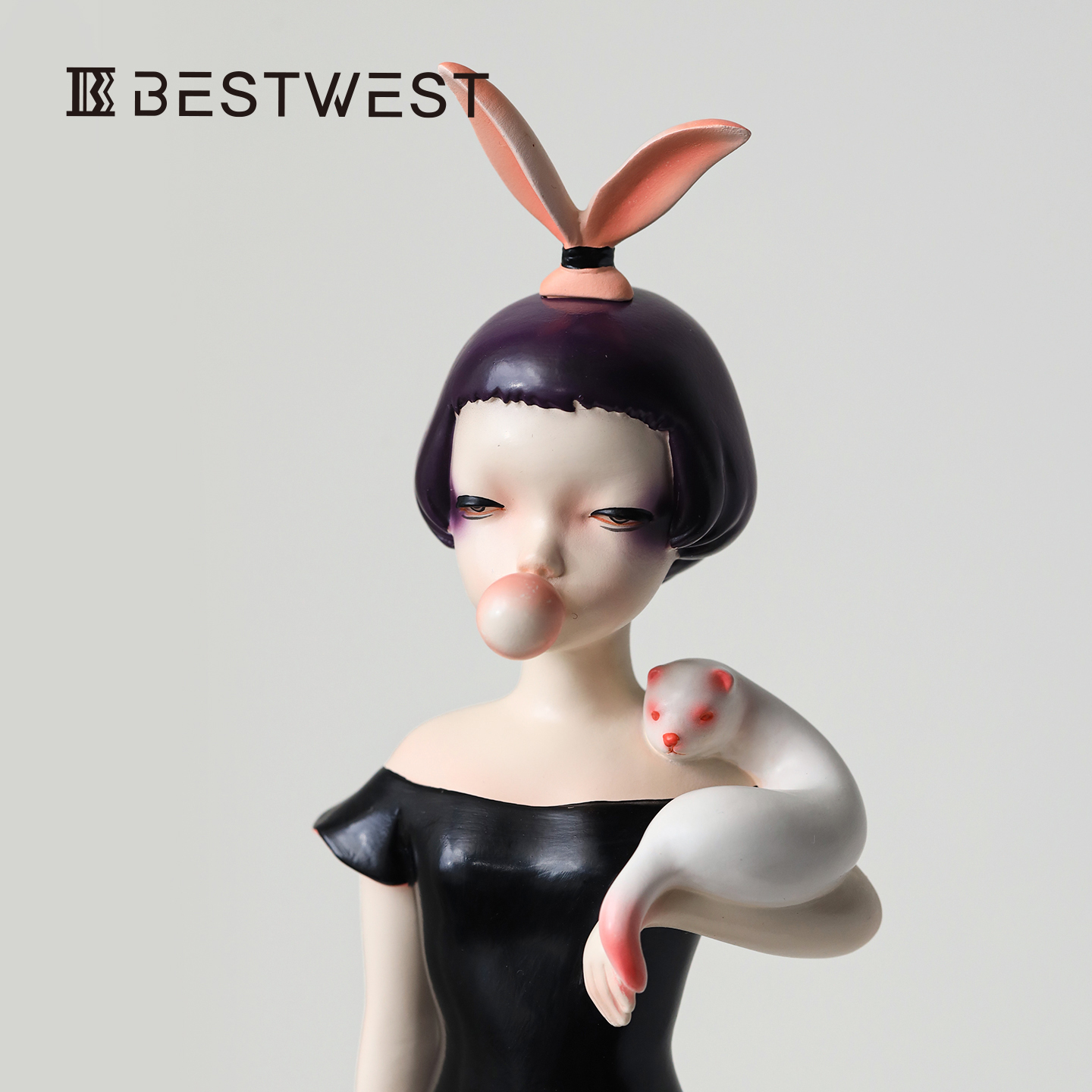 艺术家黑天鹅雕塑摆件